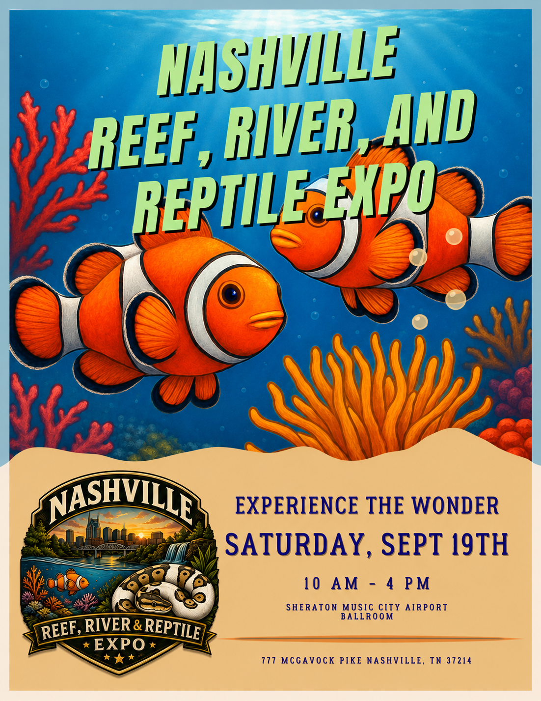 Nashville Reef, River and Reptile Expo poster